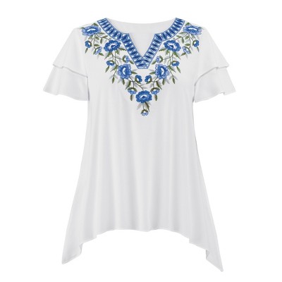 Collections Etc Sharkbite Double Sleeve Tunic