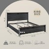 SinCiDo Farmhouse King Size Bed Frame with 47" Headboard, Sliding Barn Door, Wood Bed Frame with Wood Slats Support, No Box Spring Needed - 2 of 4