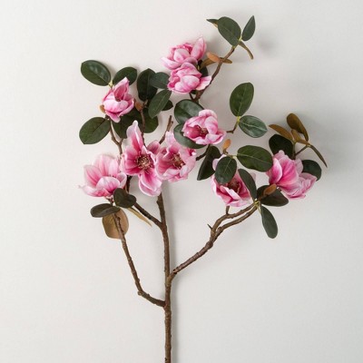 Sullivans Artificial 40" Faux Pink Magnolia Stem