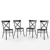 Crosley Camille 4pc Metal Dining Chair Set Matte Black: Steel Frame, X-Back Design, 250lb Capacity - 4 of 4