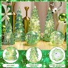 6 Pcs Mercury Glass Christmas Tree for Tabletop Light up Figurine Christmas Tree Mercury Cracked Glass Globe w/Light for Xmas Centerpiece Mantel Gift - 3 of 4