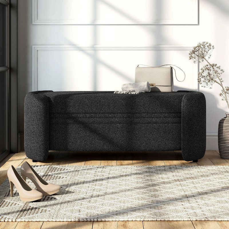 Makine Glam Boucle Storage Bench for Bedroom and Entryway - HOMES: Inside + Out, 3 of 7