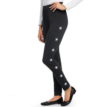 Collections Etc Star Embroidered Leggings