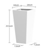 Syemin Planters Tall Metal Tapered Planter Large Outdoor Indoor Garden Plant Pot with Drainage Hole and Rubber Plug for Patio, White, 25.5"*14"*14" - 3 of 4