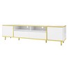 Runesay Modern 70.9'' TV Console with 2 Drawers, Cabinets & Open Shelves, for TVs up to 80", Metal Legs - 2 of 4