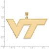 Black Bow Jewelry 14k Yellow Gold Virginia Tech Hokies NCAA Extra Large Pendant - 2 of 3
