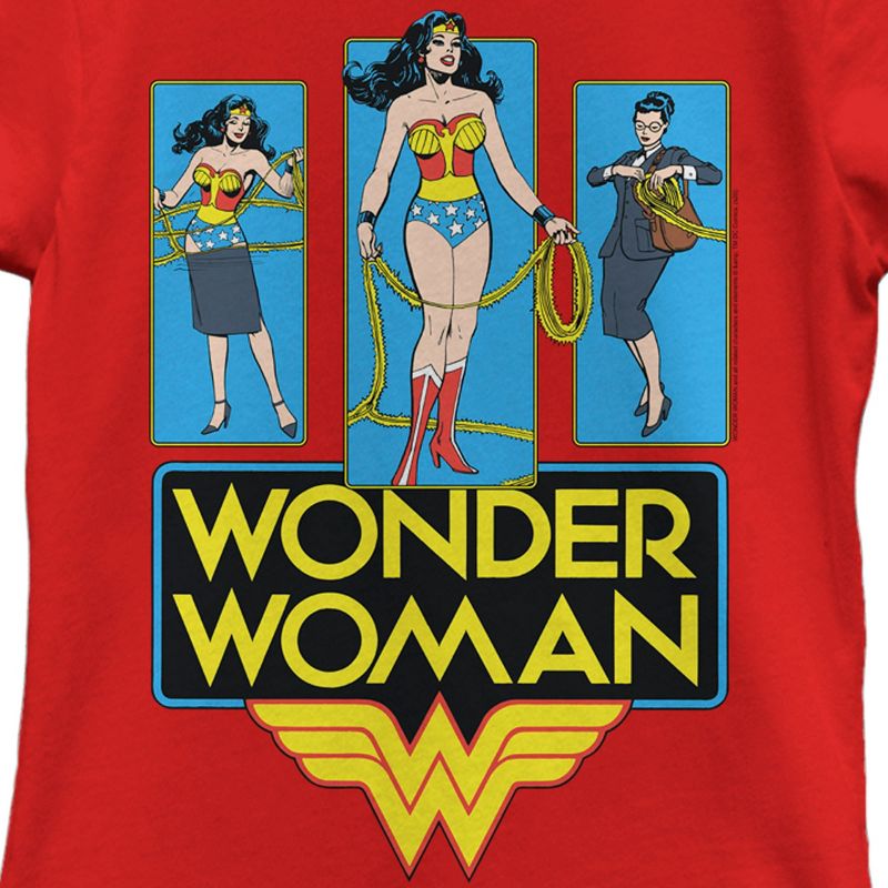 Girl's Wonder Woman Quick Change Panels T-Shirt, 2 of 6