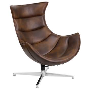 Emma and Oliver Home Office Swivel Cocoon Chair - Living Room Accent Chair
