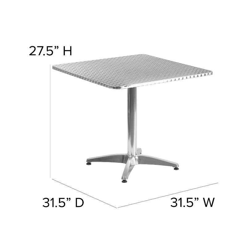 Flash Furniture Mellie 31.5'' Square Aluminum Indoor-Outdoor Table with Base, 5 of 6