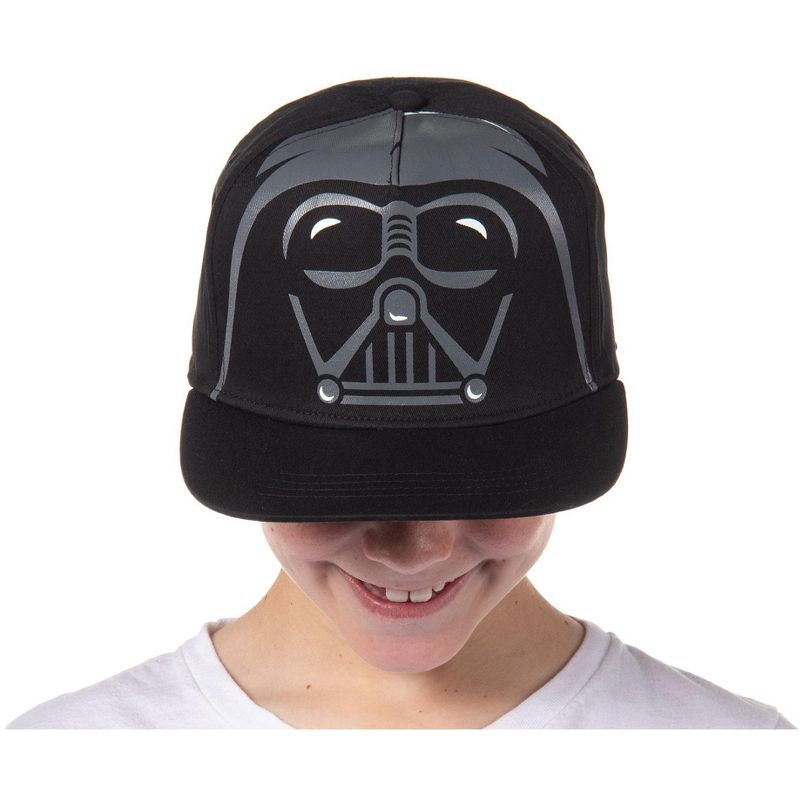 Star Wars Boys Darth Vader Character Printed Snapback Youth Hat Black, 2 of 8