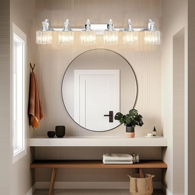 LED Modern Crystal Bathroom Vanity Lights Over Mirror (3/4/5/6-Light)