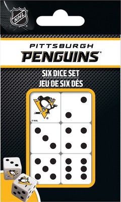 MasterPieces Officially Licensed NHL Pittsburgh Penguins - 6 Piece D6 Gaming Dice Set Ages 6 and Up