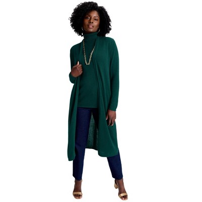 Jessica London Women's Plus Size Cotton Cashmere Duster Sweater
