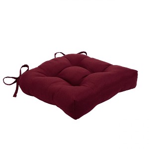 Kate Aurora Country Living Plush Solid Colored Country Farmhouse Reversible Chair Cushions/Pads With Tear Proof Ties - 1 of 3