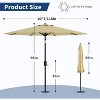 15Ft Rectangular Patio Umbrella with Base Large Patio Umbrella with Crank Handle, UV Resistant, Suitable for Outdoor Markets, Backyard, Poolside-Beige - 2 of 4