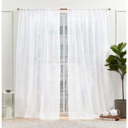 Nicole Miller New York Mabel Sheer Rod Pocket Curtain Panels, 54