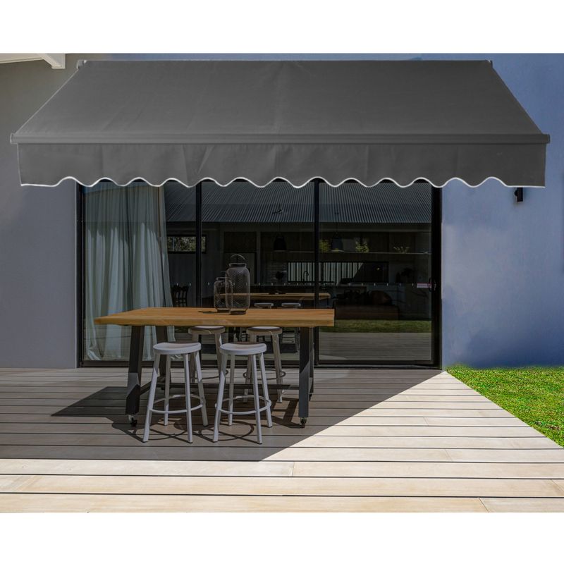 ALEKO 13 x 10 feet Motorized Black Frame Retractable Home Patio Canopy Awning 13'x10', 1 of 14