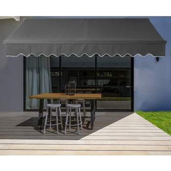 ALEKO 12 x 10 feet Retractable Black Frame Home Patio Canopy Awning 12'x10'