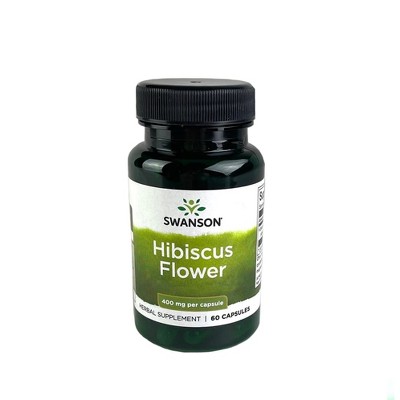 Swanson Herbal Supplements Hibiscus Flower 400 mg 60 Caps.