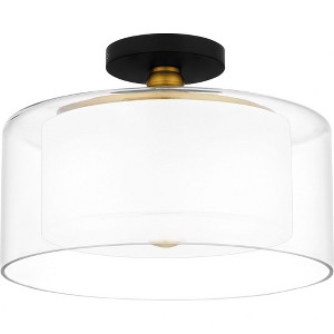 Quoizel Lighting Rowland 2 - Light Semi-Flush Mount in  Matte Black - 1 of 4