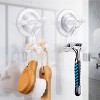 LunaLulinlk Shower Suction Hooks, Suction Cup Shower Razor Holder Reusable Removable Waterproof Suction Cup Hooks hanger 2 Pack - 4 of 4