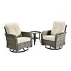 XIZZI Outdoor Patio Swivel Chair Conversation Set, 3/5/7/8 Piece Sofa Sets w/ Side Table, 360° Swivel Seats & Optional Coffee Table/Loveseat - 2 of 4