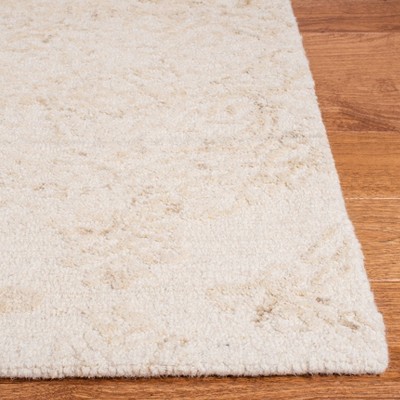 Ivory Abstract Hand-Tufted Wool Rectangular Rug 6' x 9'