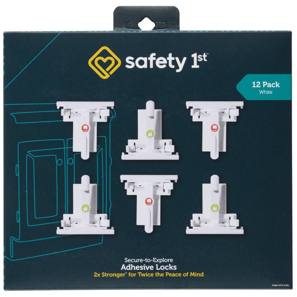 Safety 1st Secure-to-Explore Adhesive Locks - White - 12pk