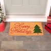 Evergreen Happy Holidays Indoor Outdoor Natural Coir Doormat Home Decor - 2 of 2