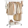 LEDREM Heavy Duty Clothes Rack, Clothing Rack for Hanging Clothes, Portable Garment Rack with Wheels and Extendable Hanging Rod - 2 of 4