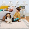 EcoSummer 60"x84" Living Room Washable Rug, Solid Bordered Farmhouse Area Rug, Soft Non-Slip Low Pile Indoor Carpet for Bedroom, Dining Room, Beige - 4 of 4