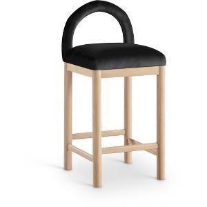 Meridian Furniture,Conrad Black Velvet Counter Stool - 1 of 4