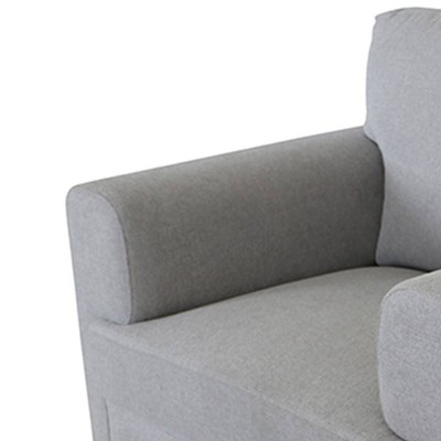 Kyrene 41" Light Gray Linen Wood Accent Chair