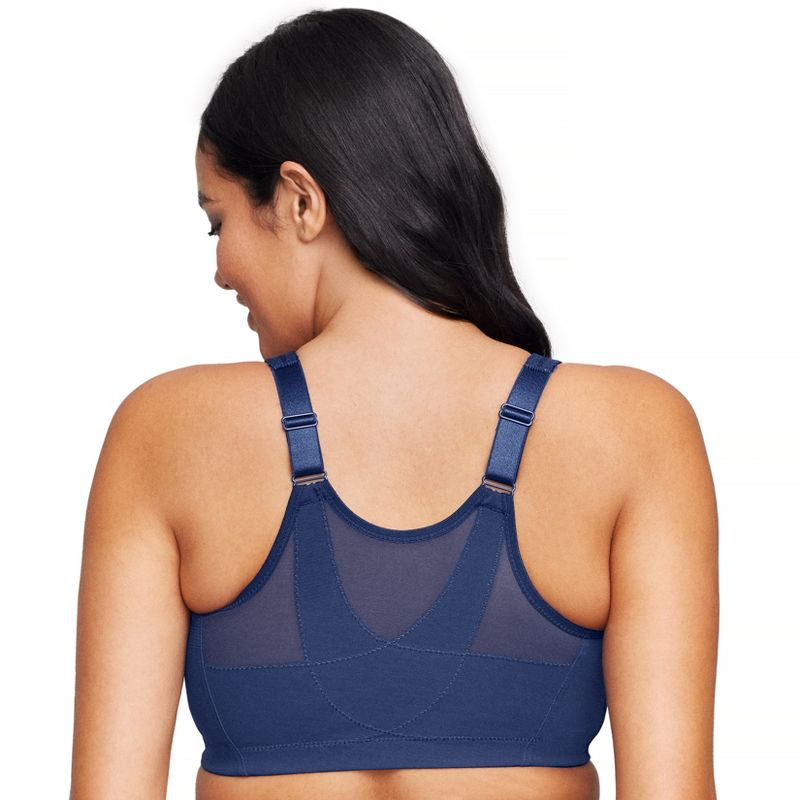 Glamorise Womens MagicLift Front-Closure Posture Back Wirefree Bra 1265 Blue, 2 of 5