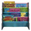 UNiPLAY Kids Plastic Bookcase Display Storage Rack, 4 Tier Bookshelf with Stacking Block Play Side Panels - 3 of 4