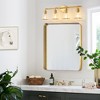 POWLIG 30.3-in 4-Light Modern Gold Dimmable Bathroom Vanity Light with Cone Clear Glass Shade - 3 of 4