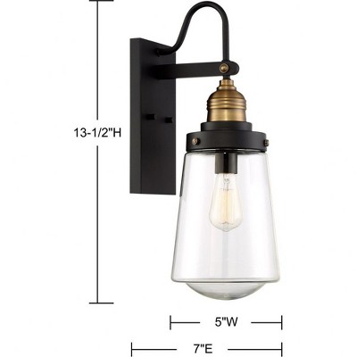Macauley Vintage Black and Warm Brass Outdoor Wall Sconce