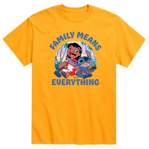 Men's - Lilo and Stitch - Family Means Everything Short Sleeve Graphic T-Shirt - 1 of 3