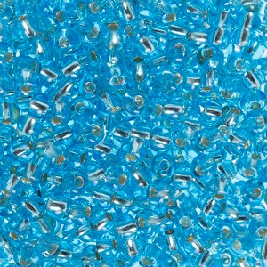 Czech Glass Seed Beads 6/0 (23g) Aqua Silver Lined Bead for Jewelry Making - 1 of 4