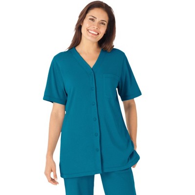 Woman Within Plus Size 7-Day Short-Sleeve Baseball Tunic