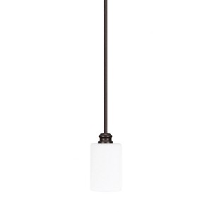 Toltec Lighting Edge 1 - Light Pendant in  Espresso with 4" White Muslin Shade - 1 of 1