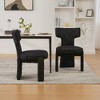Lyngins Set of 2 Modern Upholstered Armless Chair, Chenille Dining Chair with Rubberwood Legs, Curved Back Accent Chair for  Living Room - 3 of 4