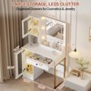 Vanity Desk with Mirror, Charging Station, Drawers, Glass Door Storage, Modern Makeup Dressing Table for Bedroom - 2 of 4