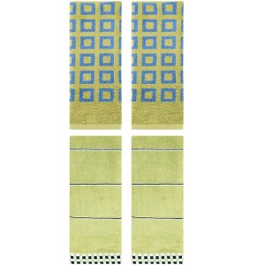 REGALWOVEN 4 Pcs Geometry Absorbent Soft Decorative Bathroom Hand Towel - 1 of 4