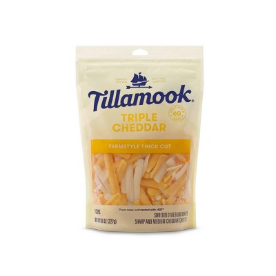 Tillamook Triple Cheddar Farmstyle Thick Cut Shredded Cheese - 8oz