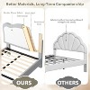 Twin Upholstered Bed Frame with Two-Tone Scalloped headboard, Cute Velvet Princess Platform Bed for Boys/Girls, Solid Wood Slats Support - 4 of 4