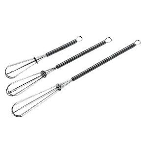 Chef Craft 3pc Chrome Plated Steel Mini Whisk Set - Great for Sauces, Dressing, Eggs and More - 1 of 2