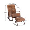 NicBex Polyester Fabric Glider Rocking Chair with Ottoman,Upholstered Nursery Rocking Chairs with High Backrest,Nursing Chair for Bedroom - 3 of 4