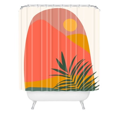 Oris Eddu Tropical Landscape Shower Curtain Red - Deny Designs