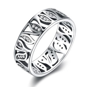 Wendy Eternity Wedding Band Ring Sterling Silver Cz Womens Ginger Lyne Collection - 6 - 1 of 4